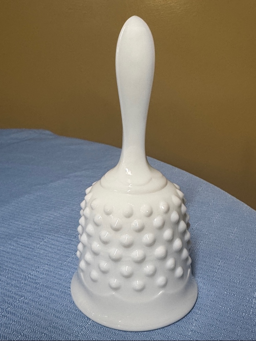 Fenton White Hobnail Milk Glass Bell Vintage 6” Tall
